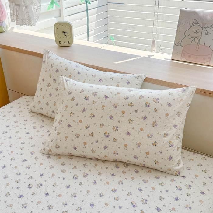 91家纺网 家纺一手货源 找家纺 莎臣豹 2025新款A类云感木棉皱皱纱双层纱床裙可配二三件套 紫韵晨光