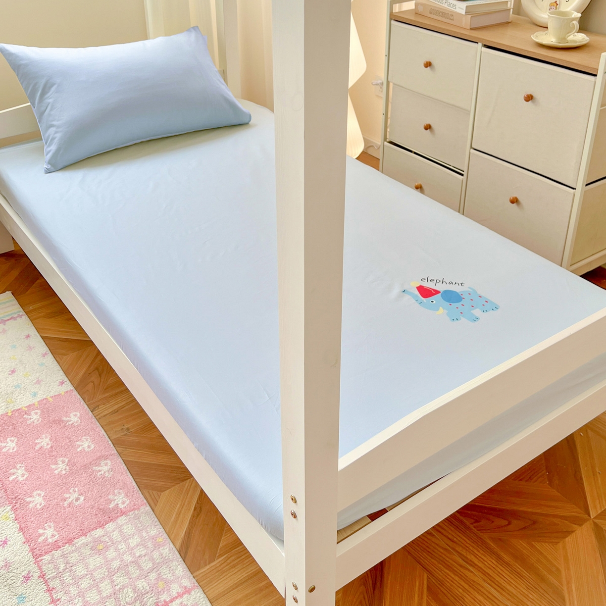 91家纺网 家纺一手货源 找家纺 （总） 泽西2025新品A类13376加密全棉卡通床笠三件套纯棉学生宿舍单床笠