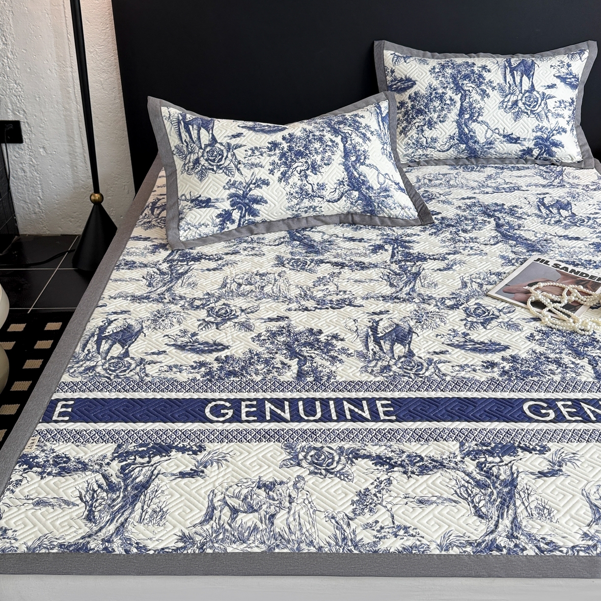 91家纺网 家纺一手货源 找家纺 简宜家居（朝初家纺） 2025春夏新款全棉纯棉老粗布床单绗缝凉席席子 床褥 薄垫子 一席多用蓝图