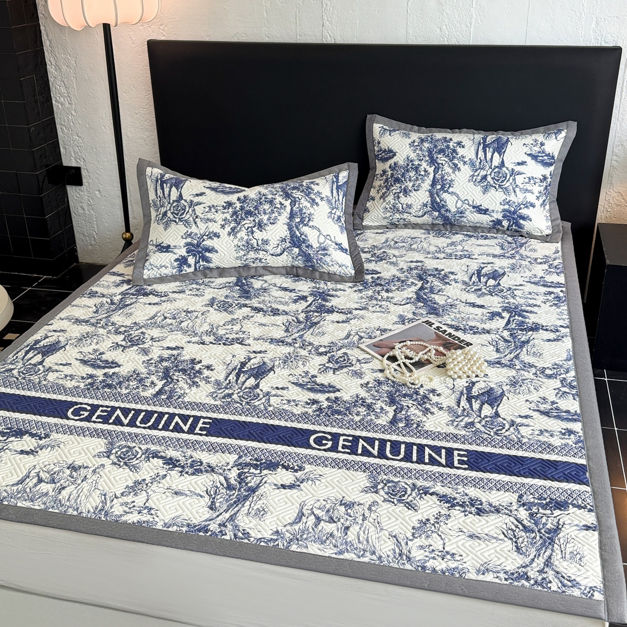 91家纺网 家纺一手货源 找家纺 简宜家居（朝初家纺） 2025春夏新款全棉纯棉老粗布床单绗缝凉席席子 床褥 薄垫子 一席多用蓝图