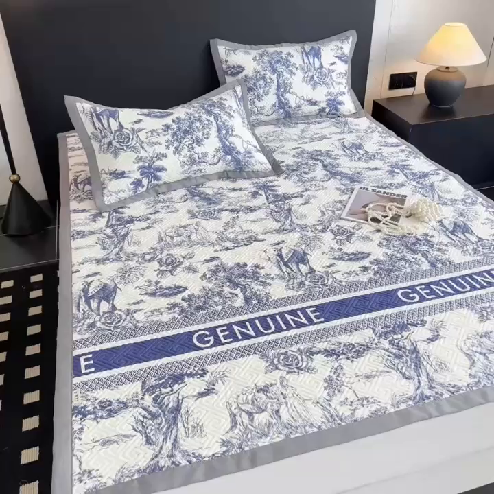 91家纺网 家纺一手货源 找家纺 简宜家居（朝初家纺） 2025春夏新款全棉纯棉老粗布床单绗缝凉席席子 床褥 薄垫子 一席多用蓝图