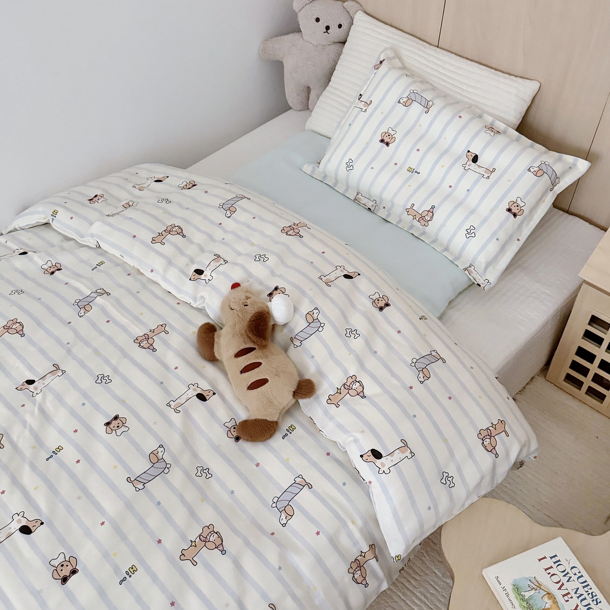 2025新款全棉26℃有氧双层纱幼儿园多件套 腊肠犬