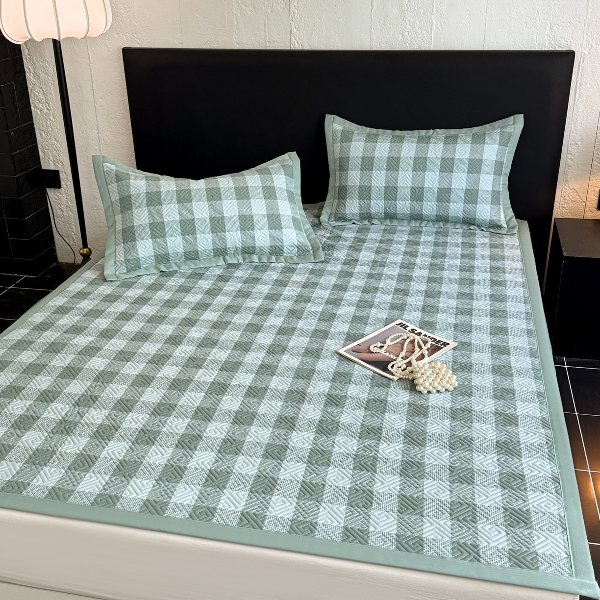 91家纺网 家纺一手货源 找家纺 简宜家居（朝初家纺） 2025春夏新款全棉纯棉老粗布床单绗缝凉席席子 床褥 薄垫子 一席多用夏日青缇