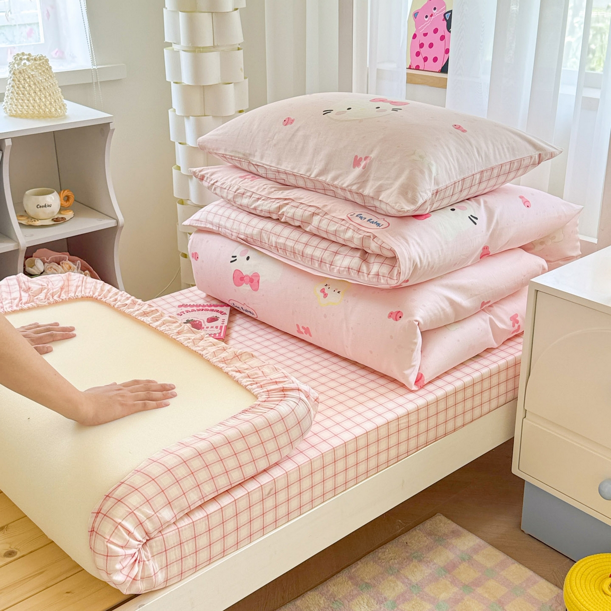 91家纺网 家纺一手货源 找家纺 （总）慕尚家纺 2025新款13070全棉学生季全棉学生床三件套