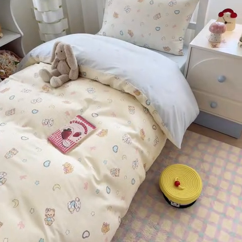 91家纺网 家纺一手货源 找家纺 慕尚家纺 2025新款13070全棉学生季全棉学生床三件套 星悦