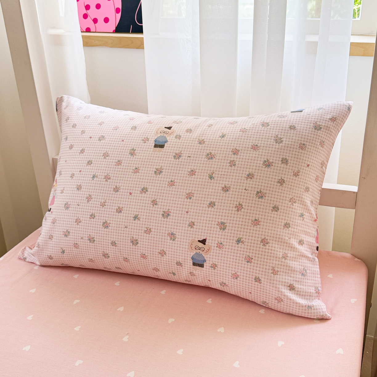 91家纺网 家纺一手货源 找家纺 慕尚家纺 2025新款13070全棉学生季全棉学生床三件套 粉格花