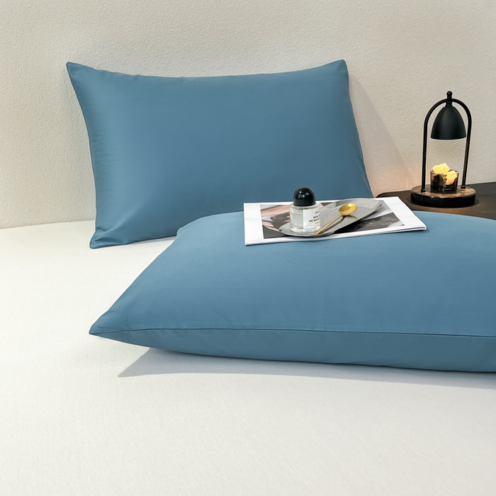 91家纺网 家纺一手货源 找家纺 暖季家纺 2025新款全棉13376单枕套系列 40-纯色宾利蓝