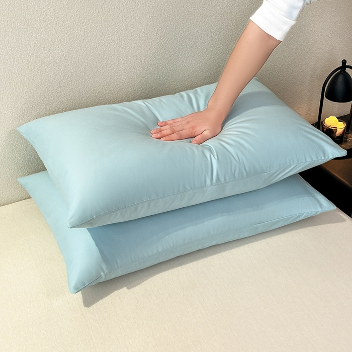 91家纺网 家纺一手货源 找家纺 暖季家纺 2025新款全棉13376单枕套系列 40-纯色天空蓝