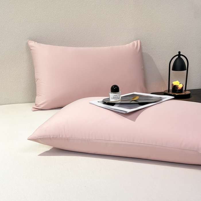 91家纺网 家纺一手货源 找家纺 暖季家纺 2025新款全棉13376单枕套系列 40-纯色玉粉