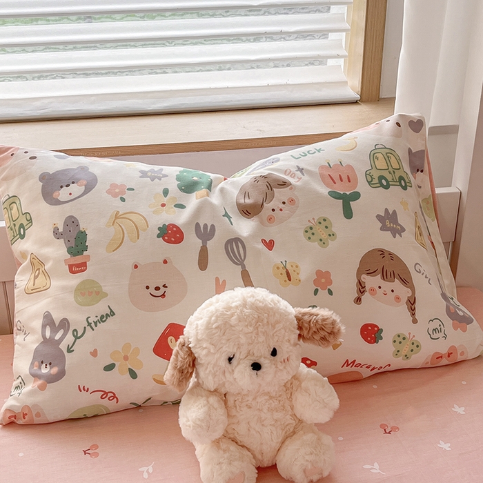 91家纺网 家纺一手货源 找家纺 慕尚家纺 2025新款13070全棉学生季全棉学生床三件套 美食派对