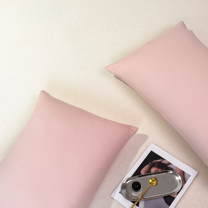 91家纺网 家纺一手货源 找家纺 暖季家纺 2025新款全棉13376单枕套系列 40-纯色玉粉