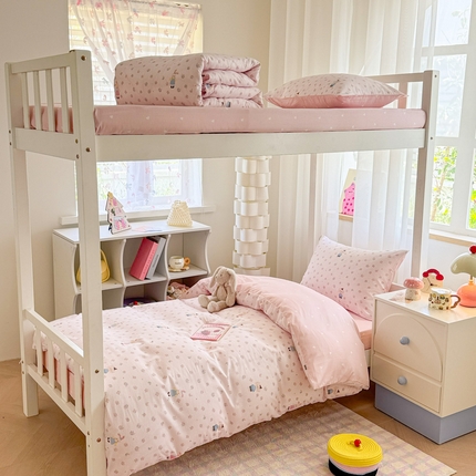 慕尚家纺 2025新款13070全棉学生季全棉学生床三件套 粉格花