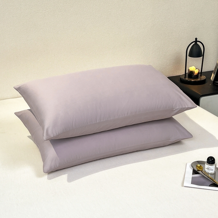 91家纺网 家纺一手货源 找家纺 暖季家纺 2025新款全棉13376单枕套系列 40-纯色山灰