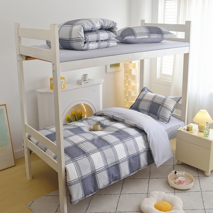 天之爱 2025年新款13372全棉三件套学生上下铺6件套多件套 灰色轨迹