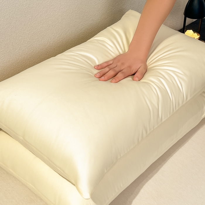 91家纺网 家纺一手货源 找家纺 暖季家纺 2025新款全棉13376单枕套系列 40-纯色米黄