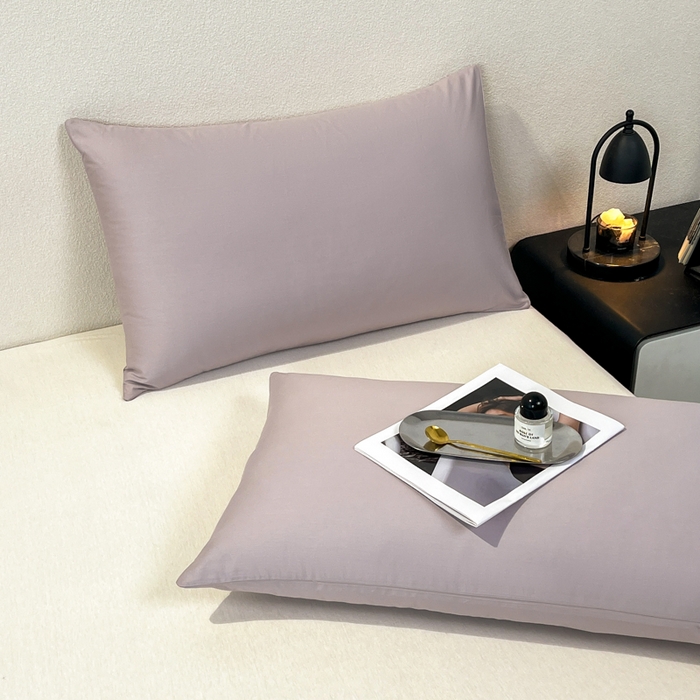 91家纺网 家纺一手货源 找家纺 暖季家纺 2025新款全棉13376单枕套系列 40-纯色山灰