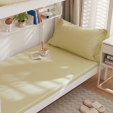 DoDo 兜兜 2025新款全棉纯棉小清新卡通条格学生宿舍系列单品床笠 芥茉绿