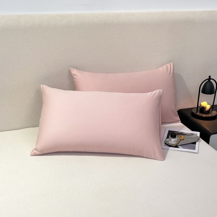 91家纺网 家纺一手货源 找家纺 暖季家纺 2025新款全棉13376单枕套系列 40-纯色玉粉