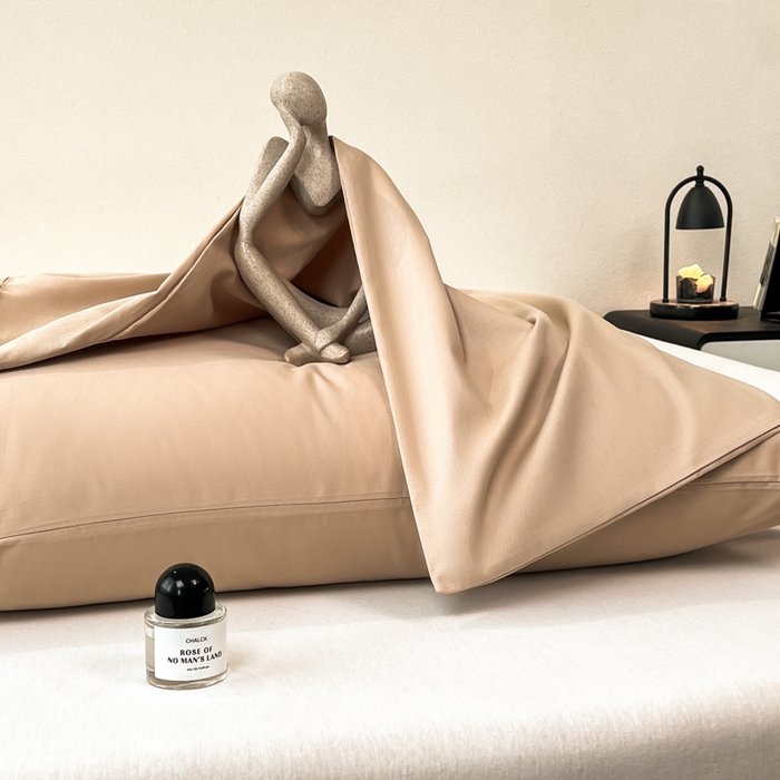 91家纺网 家纺一手货源 找家纺 暖季家纺 2025新款全棉13376单枕套系列 40-纯色奶茶