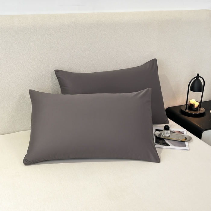 91家纺网 家纺一手货源 找家纺 暖季家纺 2025新款全棉13376单枕套系列 40-纯色高级灰