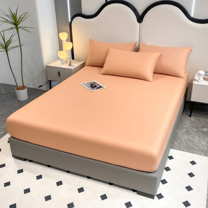 91家纺网 家纺一手货源 找家纺 暖季家纺 2025新款全棉13376单枕套系列 40-纯色暖橙