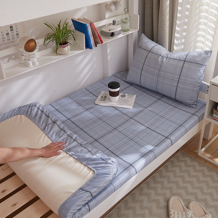 DoDo 兜兜 2025新款全棉纯棉小清新卡通条格学生宿舍系列单品床笠 阿曼多A版