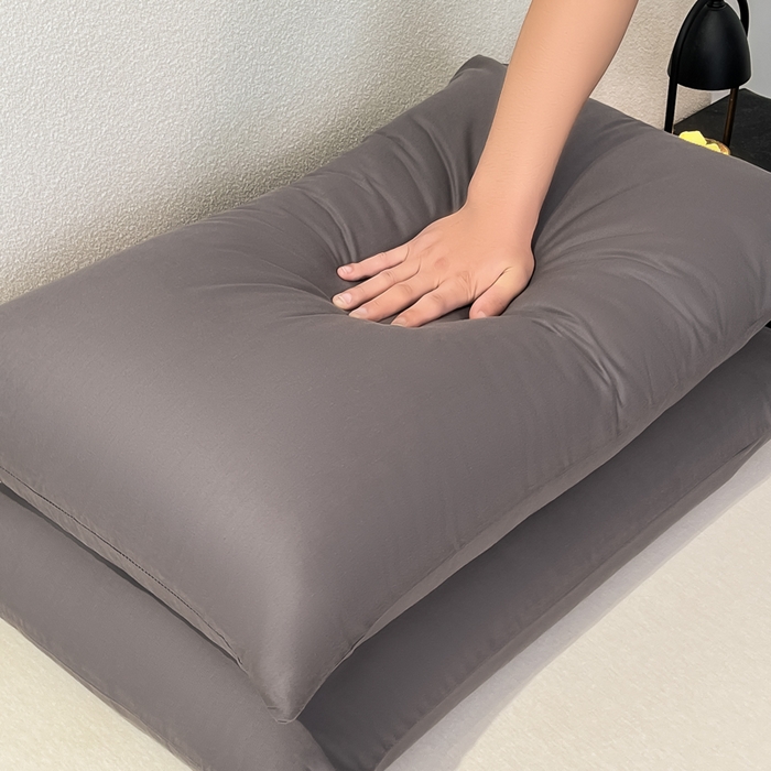 91家纺网 家纺一手货源 找家纺 暖季家纺 2025新款全棉13376单枕套系列 40-纯色高级灰