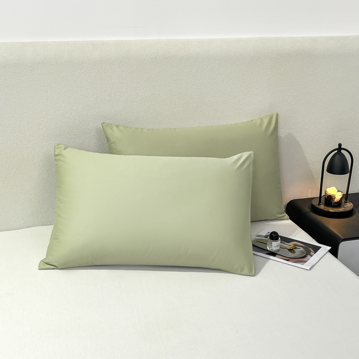 91家纺网 家纺一手货源 找家纺 暖季家纺 2025新款全棉13376单枕套系列 40-纯色果绿