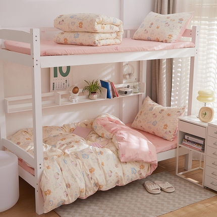 DoDo 兜兜 2025新款全棉纯棉小清新卡通条格学生宿舍三四件套【可定做尺寸】 狗狗家族