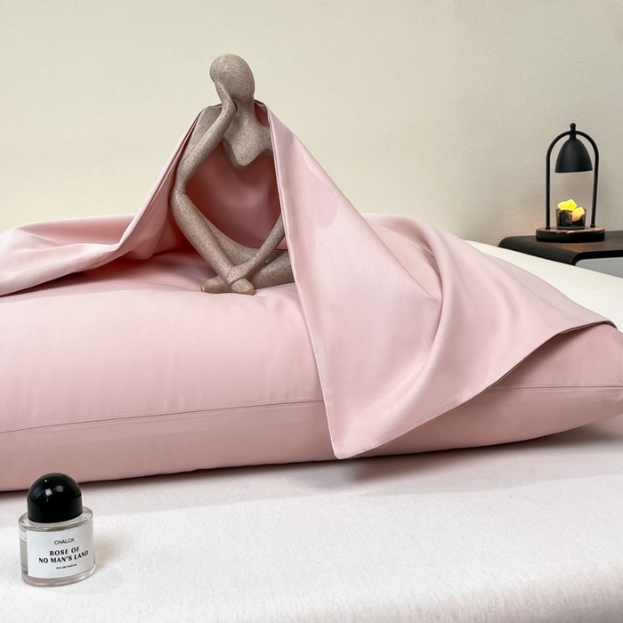 91家纺网 家纺一手货源 找家纺 暖季家纺 2025新款全棉13376单枕套系列 40-纯色玉粉