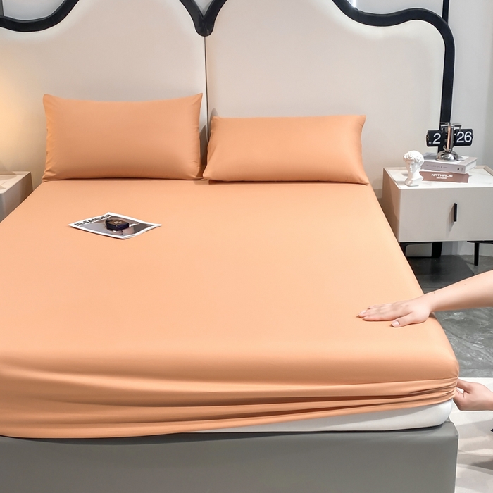 91家纺网 家纺一手货源 找家纺 暖季家纺 2025新款全棉13376单枕套系列 40-纯色暖橙