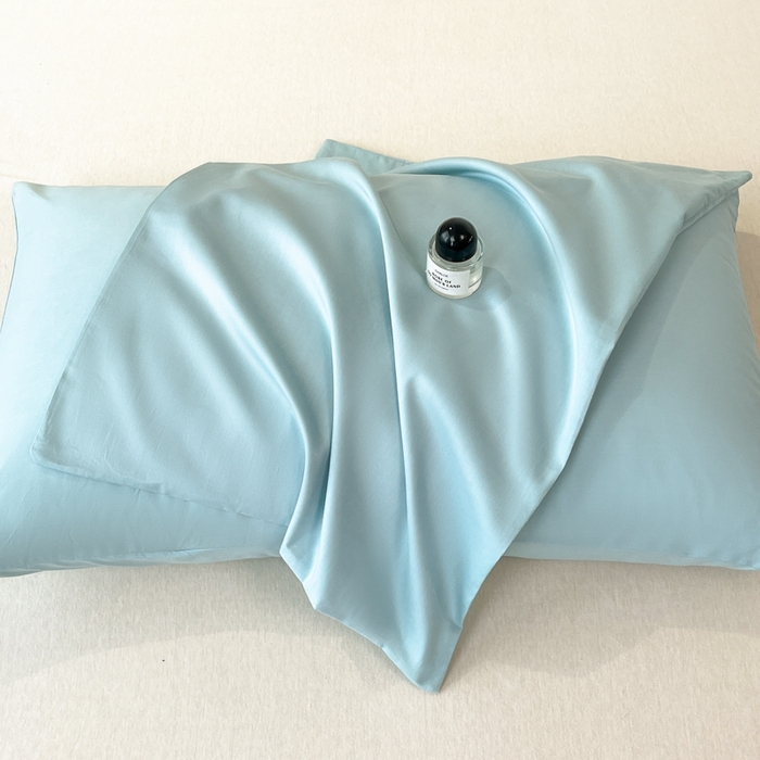 91家纺网 家纺一手货源 找家纺 暖季家纺 2025新款全棉13376单枕套系列 40-纯色天空蓝