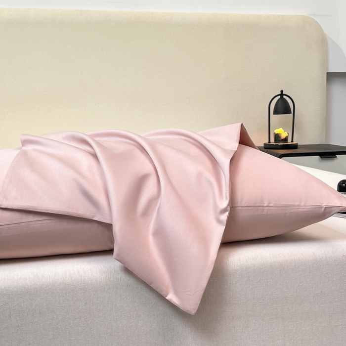 91家纺网 家纺一手货源 找家纺 暖季家纺 2025新款全棉13376单枕套系列 40-纯色玉粉