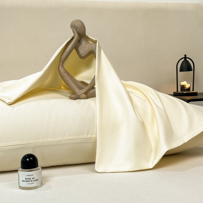 91家纺网 家纺一手货源 找家纺 暖季家纺 2025新款全棉13376单枕套系列 40-纯色米黄