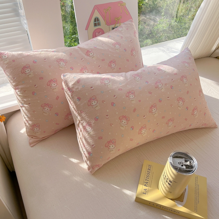 91家纺网 家纺一手货源 找家纺 韩巢家纺 2025新款云感提花双层纱枕套头套枕芯套 小美冰激凌