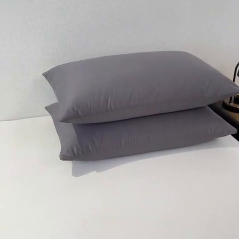 91家纺网 家纺一手货源 找家纺 暖季家纺 2025新款全棉13376单枕套系列 40-纯色高级灰