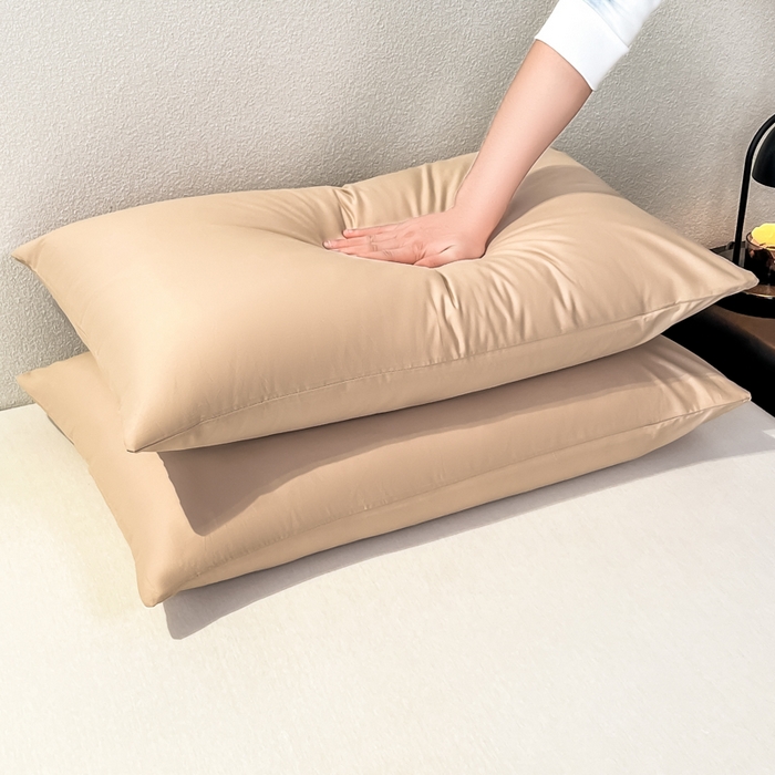 91家纺网 家纺一手货源 找家纺 暖季家纺 2025新款全棉13376单枕套系列 40-纯色奶茶