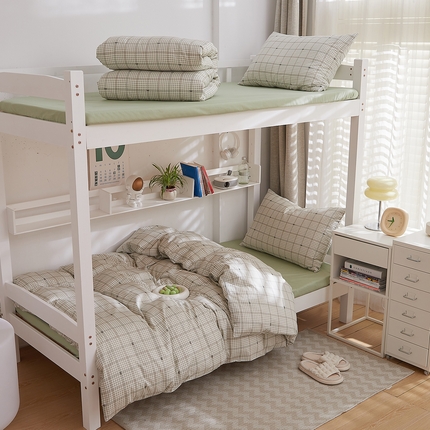 DoDo 兜兜 2025新款全棉纯棉小清新卡通条格学生宿舍三四件套【可定做尺寸】 春日电影