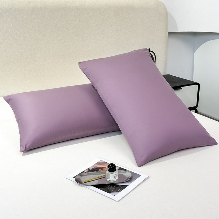 91家纺网 家纺一手货源 找家纺 暖季家纺 2025新款全棉13376单枕套系列 40-纯色罗兰紫