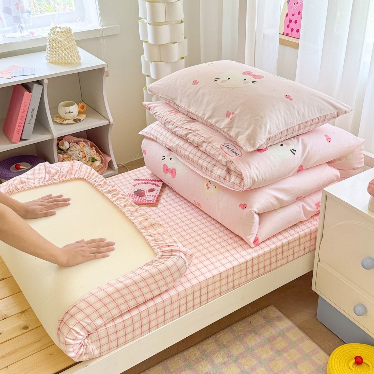 91家纺网 家纺一手货源 找家纺 （总）慕尚家纺 2025新款13070全棉学生季全棉学生床三件套