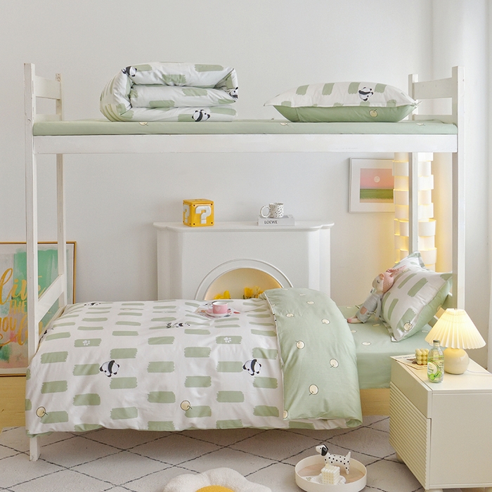 91家纺网 家纺一手货源 找家纺 天之爱 2025年新款13372全棉三件套学生上下铺6件套多件套 胖嘟嘟