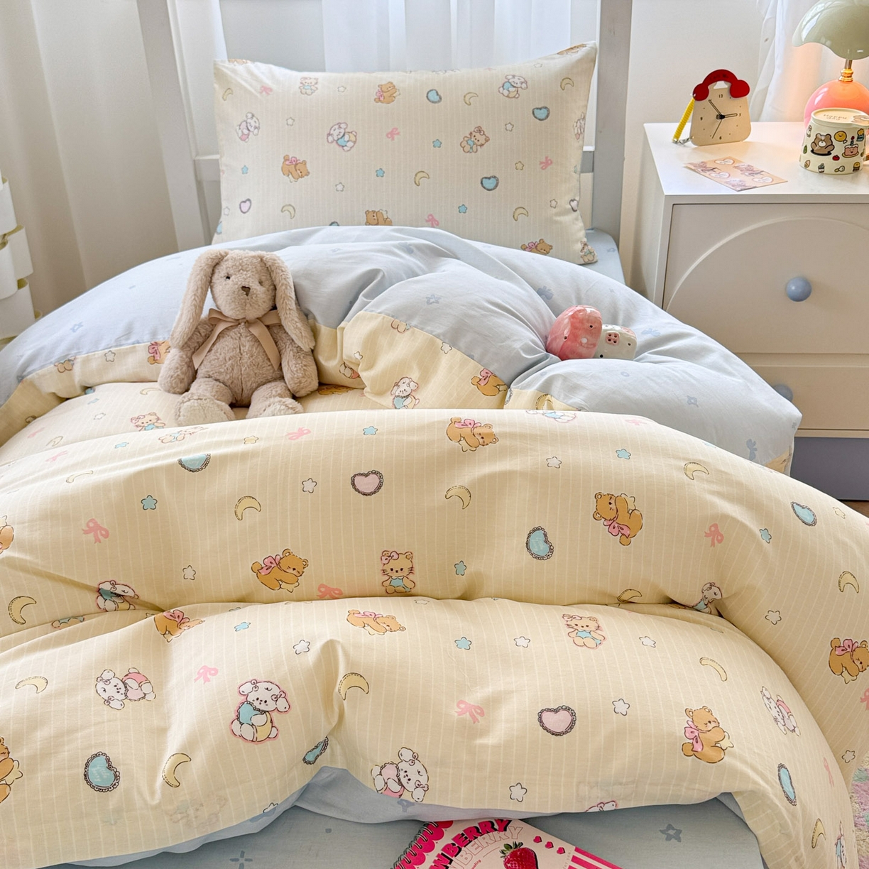 91家纺网 家纺一手货源 找家纺 慕尚家纺 2025新款13070全棉学生季全棉学生床三件套 星悦