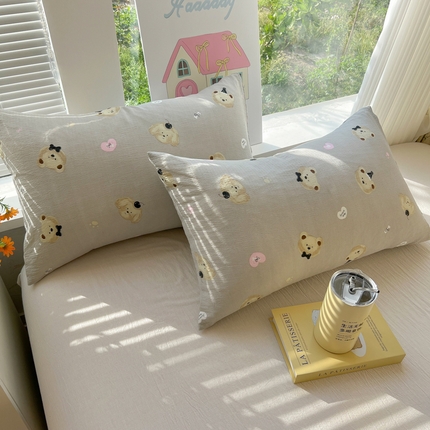 91家纺网 家纺一手货源 找家纺 （总）韩巢家纺 2025新款云感提花双层纱枕套头套枕芯套