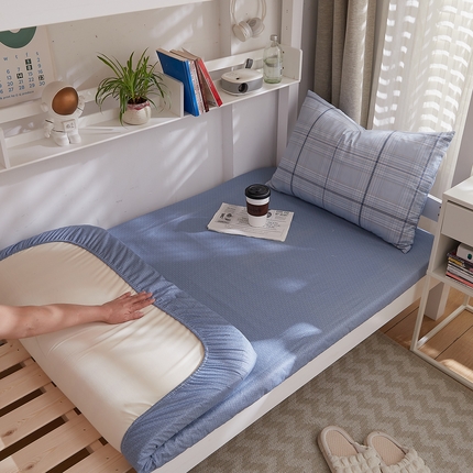 DoDo 兜兜 2025新款全棉纯棉小清新卡通条格学生宿舍系列单品床笠 阿曼多B版