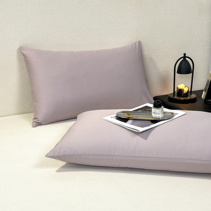 91家纺网 家纺一手货源 找家纺 暖季家纺 2025新款全棉13376单枕套系列 40-纯色山灰