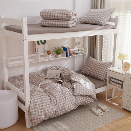 DoDo 兜兜 2025新款全棉纯棉小清新卡通条格学生宿舍三四件套【可定做尺寸】 水木年华