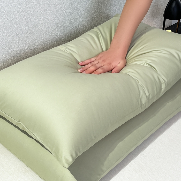 91家纺网 家纺一手货源 找家纺 暖季家纺 2025新款全棉13376单枕套系列 40-纯色果绿