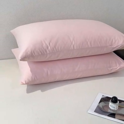 91家纺网 家纺一手货源 找家纺 暖季家纺 2025新款全棉13376单枕套系列 40-纯色香叶粉