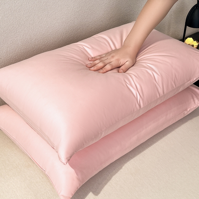 91家纺网 家纺一手货源 找家纺 暖季家纺 2025新款全棉13376单枕套系列 40-纯色香叶粉