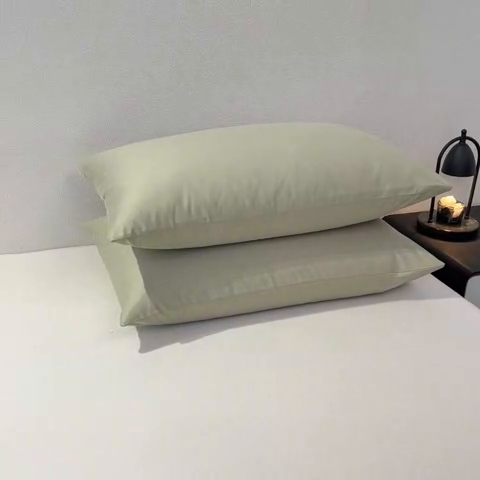 91家纺网 家纺一手货源 找家纺 暖季家纺 2025新款全棉13376单枕套系列 40-纯色果绿